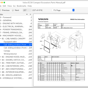 Volvo Ec30 Excavator Workshop Service Parts Manual