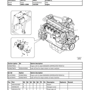 Volvo Ec55-2 Compact Excavator Service Parts Catalog Manual