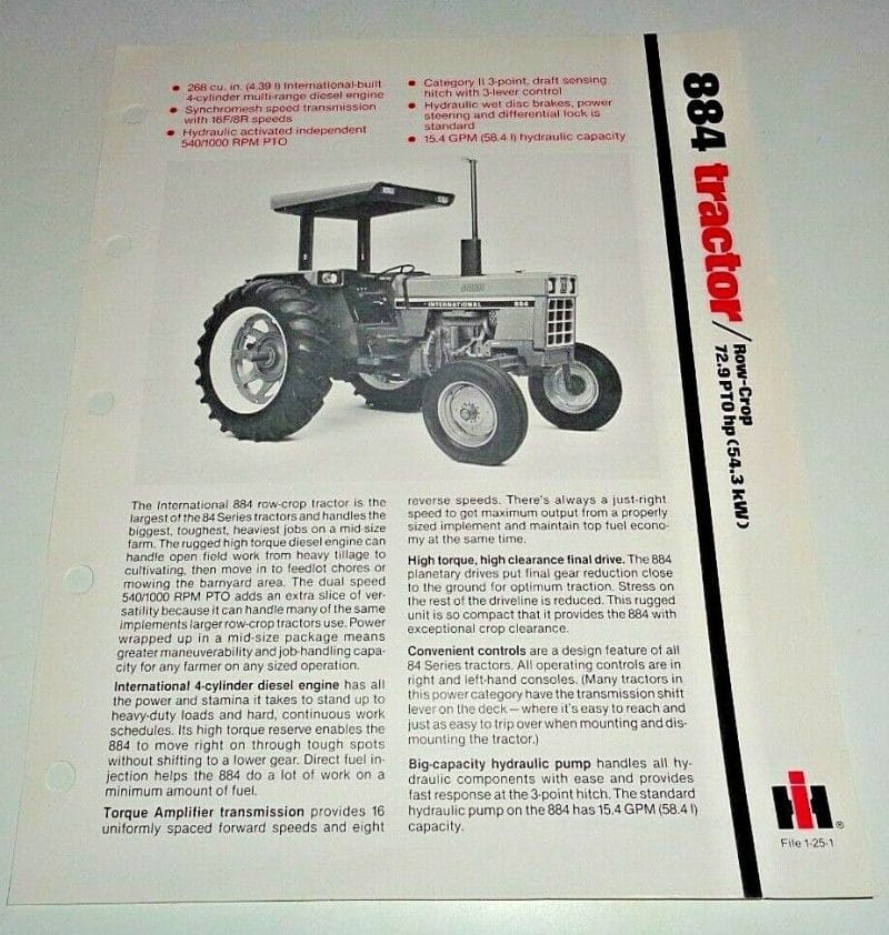 Ih International Case 884 Tractor Operator Pdf Manual