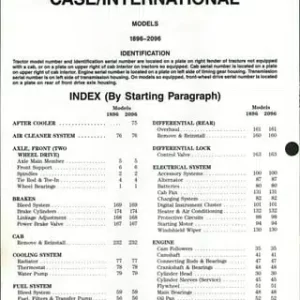 CASE IH 1896 2096 TRACTOR Service Repair Manual