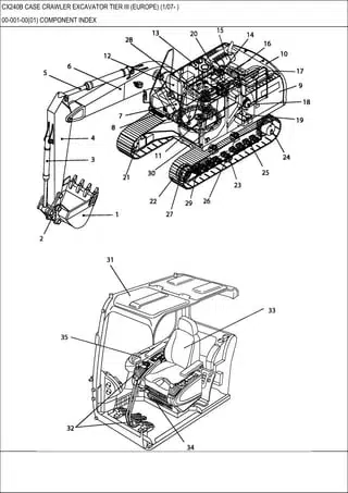 CASE CX240 Excavator Parts Catalog Manual