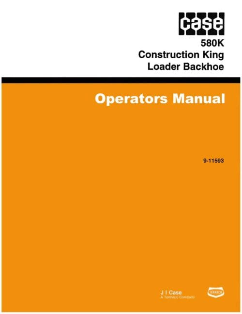 Case 580k Phase 1 Tractor Tlb Service And Operators Manual And Parts Catalog