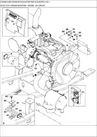 CASE CX240 Excavator Parts Catalog Manual