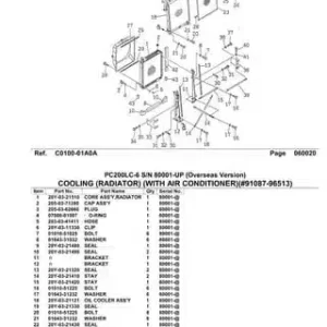 Komatsu PC200-8 Parts Catalogue Service manual
