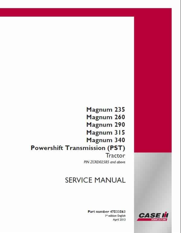 Case Ih Magnum 235 260 290 cvt Service Repair Manual