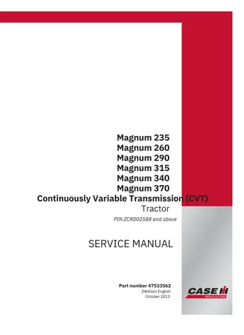 Case Ih Magnum 235 260 290 cvt Service Repair Manual