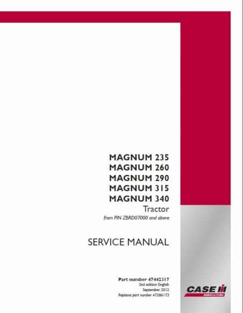 Case Magnum 235 260 290 315 340 tractor Service Manual