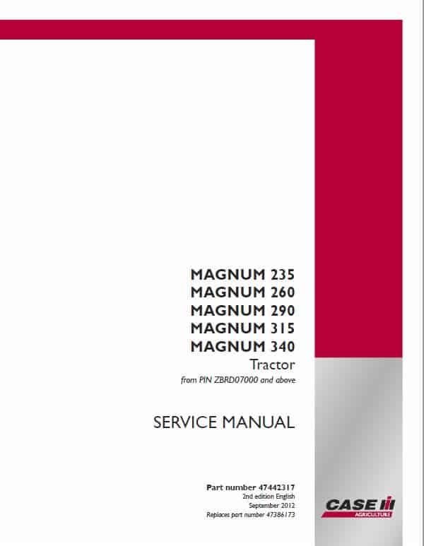 Case Magnum 235 260 290 315 340 tractor Service Manual