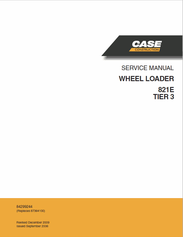 Case Wheel Loader 821e Tier3 Service Repair Manual