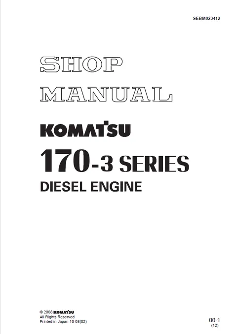 Komatsu 170-3 Series Diesel Engine Service Repair Manual