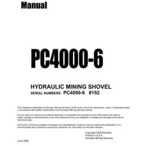 Komatsu Pc4000-6 Hydraulic Mining Shovel Factory Service Komatsu Pc4000-6 Hydraulic Mining Shovel Factory Service