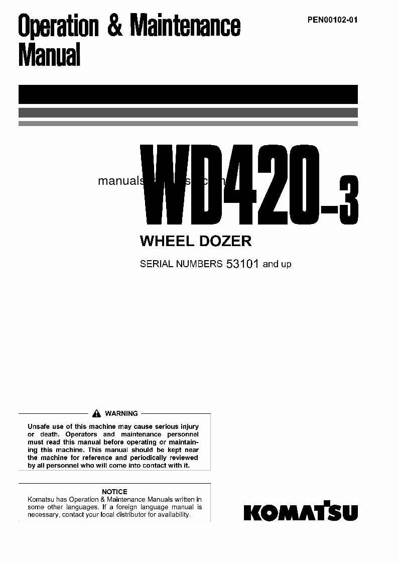 1 (3) Komatsu WD420-3 Wheel Dozer Service Manual