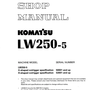 2a893e19652fc36c44890461753aa511 (1) Komatsu LW250-5 Mobile Crane Service Repair Manual