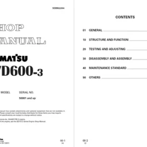 37584471 Komatsu WD600-3 Wheel Dozer Manual