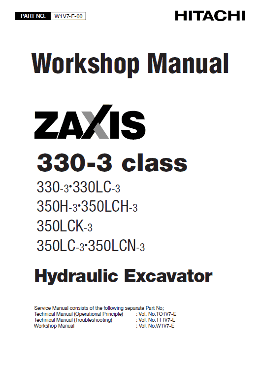 Hitachi Zaxis Zx330 3 Zx330lc 3 Excavator Service Repair Manual