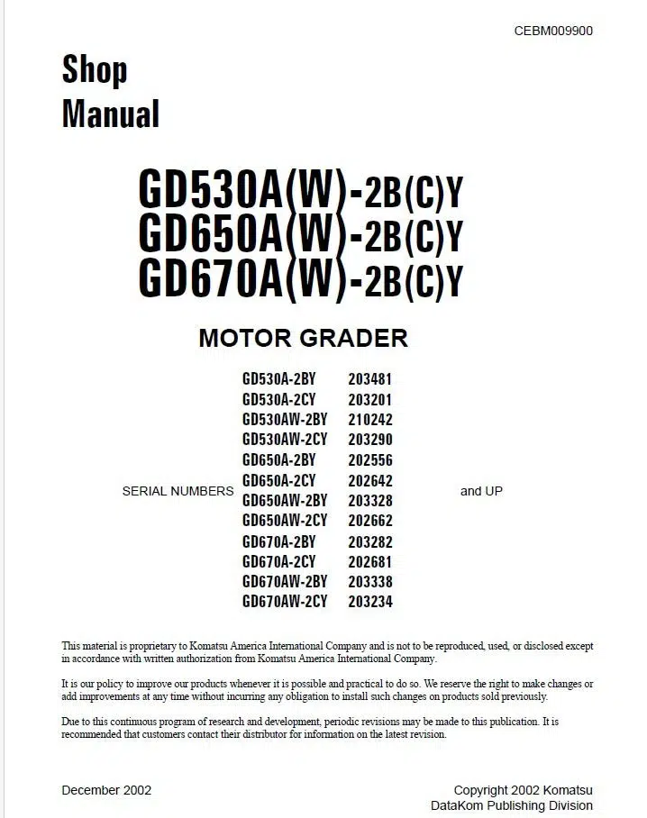 Komatsu_GD530A_W_-2B_C_Y_Motor_Grader Komatsu Gd530a-2by Motor Grader Service Manual