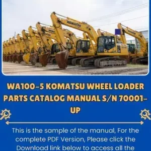 KOMATSU WA100-5 WHEEL LOADER Parts Catalogue Manual