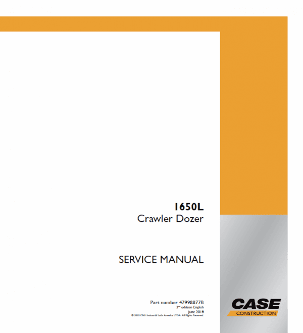 Case 1650l Crawler Dozer Xlt Tier 3 Repair Manual