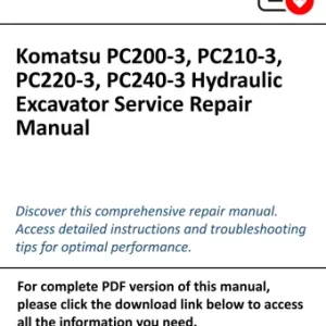 Komatsu Pc200-3 Pc210-3 Pc220-3 Pc240-3 Service Manual