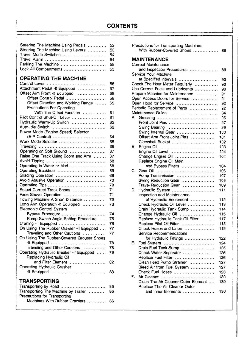 Hitachi Ex100-3 Ex100m-3 Excavator Operators Manual