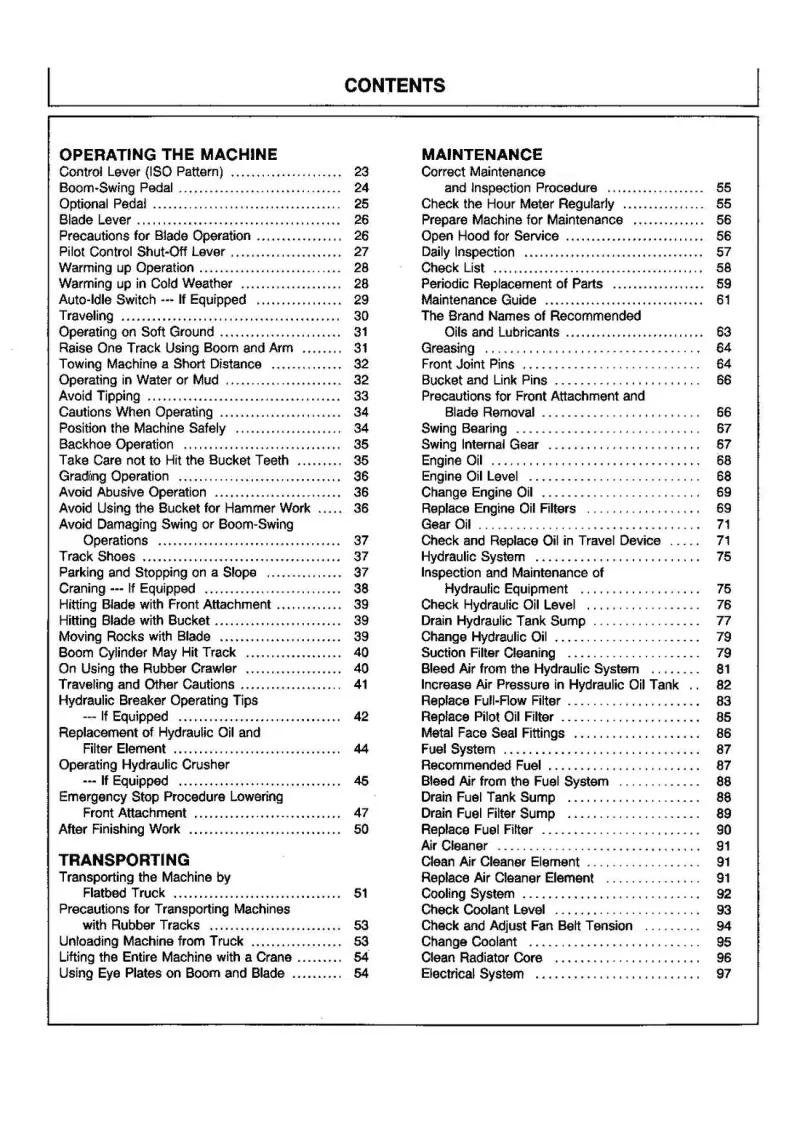 Hitachi Ex12-2 Ex15-2 Ex18-2 Ex22-2 Operators Manual