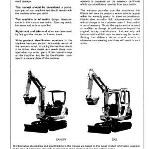 Hitachi Ex12-2 Mini Excavator Parts Manual