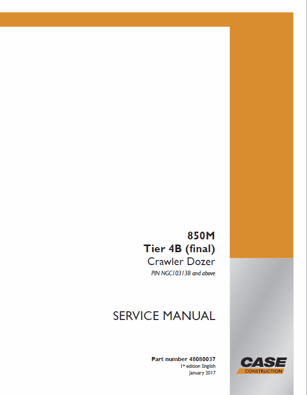Case 850M Tier 4A Crawler Dozer Service Repair Manual