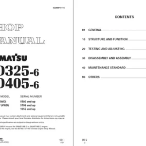 Komatsu HD325-6, HD405-6 dump trucks repair manual