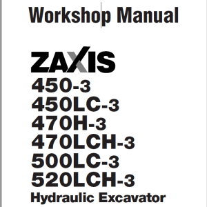 Hitachi Zaxis Zx450-3 Crawler Excavator Service Manual