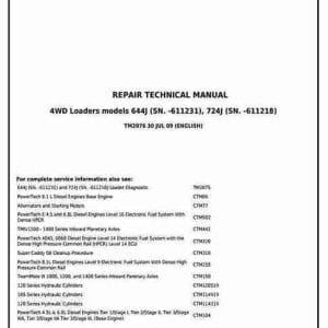 John Deere 644J 724j Operation Tests Manual