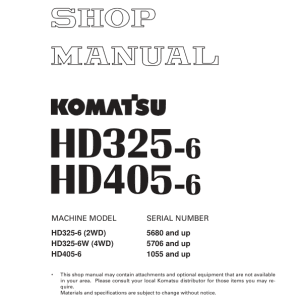 Komatsu HD465-5 Dump Truck Operation Maintenance Manual