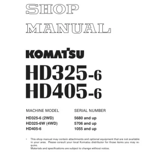 Komatsu HD325-6, HD405-6 dump trucks repair manual