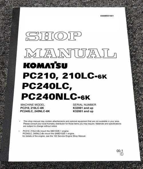 s-l1200 Komatsu PC240NLC-6K Hydraulic Excavator Service Repair