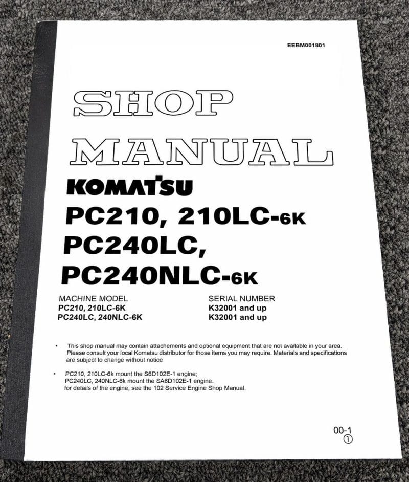 s-l1200 Komatsu PC240NLC-6K Hydraulic Excavator Service Repair