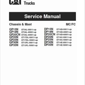 CATERPILLAR CAT DP15N DP18N DP20CN FORKLIFT LIFT TRUCKS Service Repair Manual