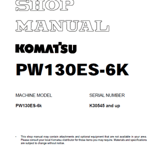 2-3 Komatsu Pw130es-6k Excavator Workshop Service Manual