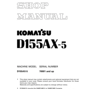 Komatsu D155AX-5 Bulldozer Workshop Service Repair Manual