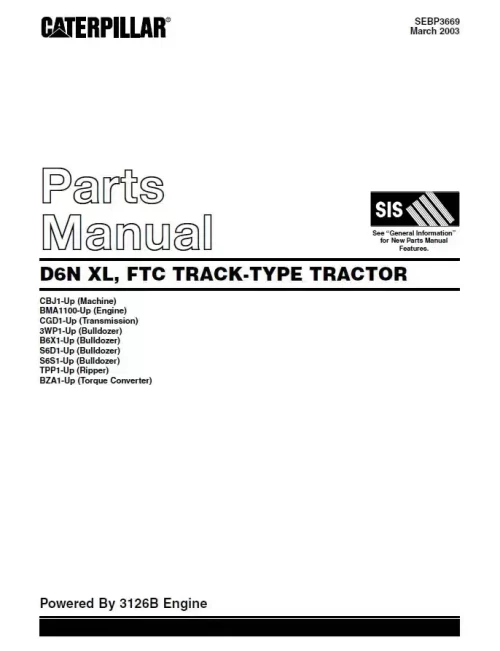 2-Caterpillar Cat D6N Track Tractor Parts Manual Caterpillar Cat D6N Track Tractor Parts Manual
