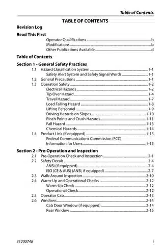 Caterpillar Cat TH255 Operator Manual