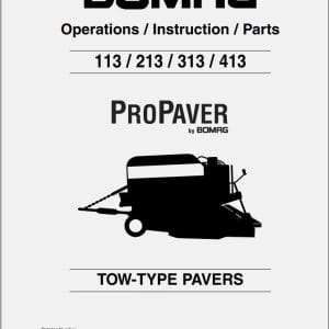 BOMAG 113 213 313 413 paver operating parts Manual