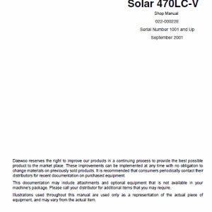 Doosan S470LC-V Service Repair Manual