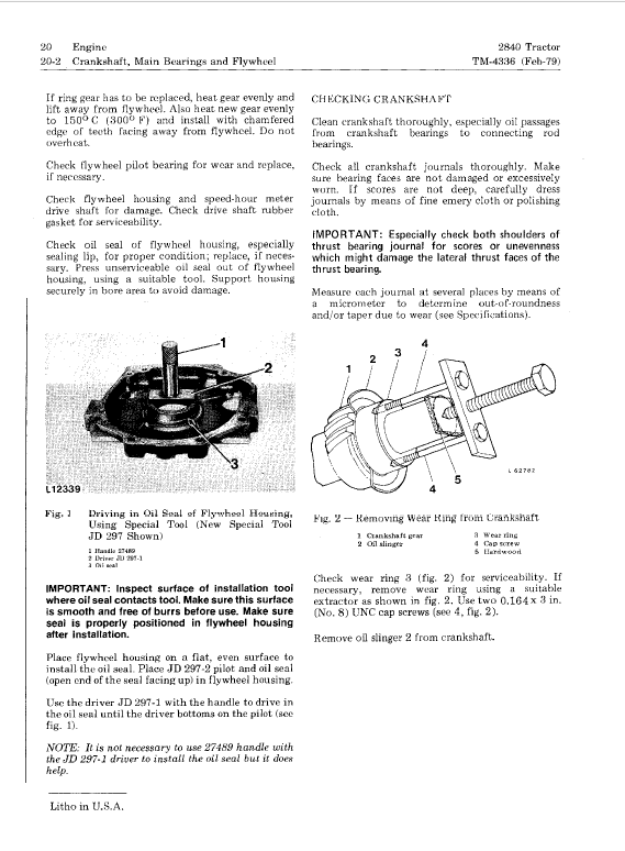 John Deere 2840 Tractor Service Manual