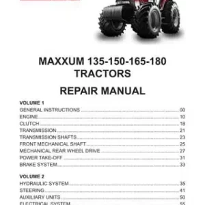 CASE IH Maxxum 165 Tractor Service Repair Manual