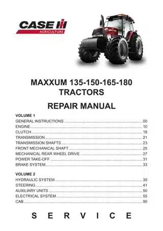 CASE IH Maxxum 165 Tractor Service Repair Manual