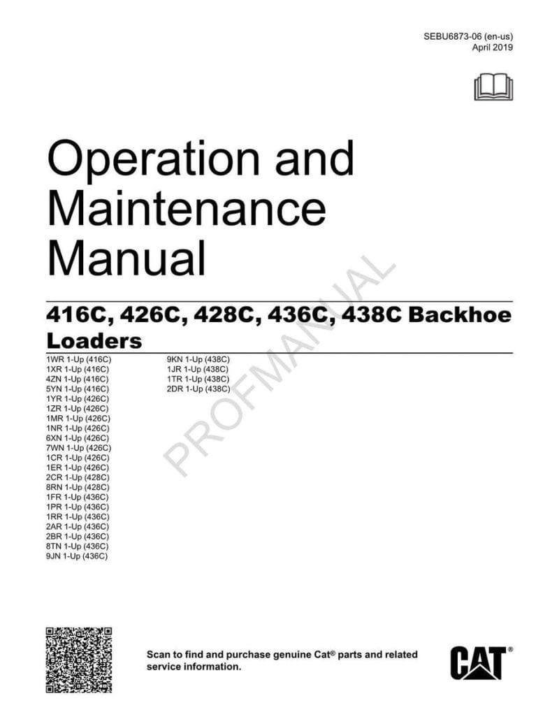 Cat Caterpillar 416C, 436c Operation and Maintenance Manual