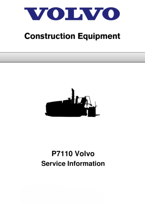 Volvo P7110 Tracked Paver Service Manual Volvo P7110 Tracked Paver Service Manual