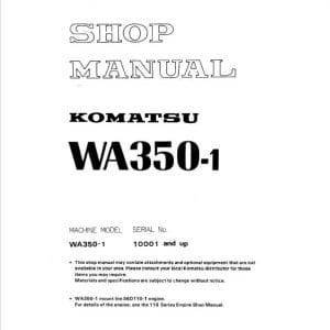 Komatsu WA350-1 Service Repair Manual
