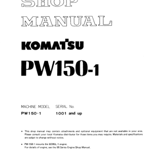 1-6 (5) Komatsu Pw150-1 Hydraulic Excavator Service Manual Pdf