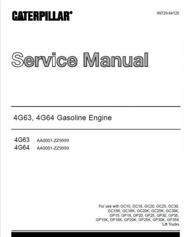 Caterpillar Gp25K Gp30K Gp35K Forklift Service Repair Manual