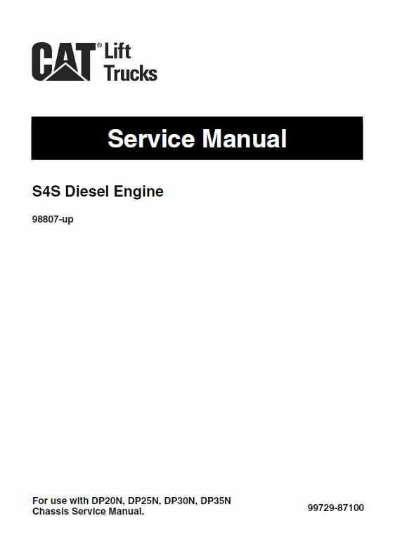 Caterpillar Gc20N Gc25N Gc28N Gc30N Gc33N Forklift Trucks Repair Manual